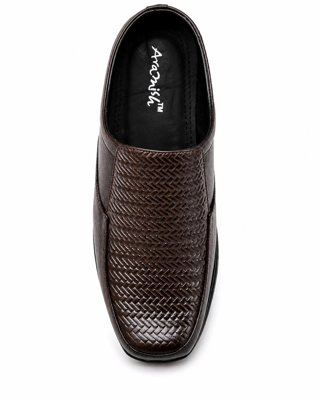 Genuine Leather Back Open Half Loafers For Men